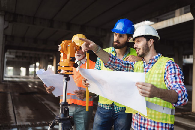Ingenieros revisando un plano